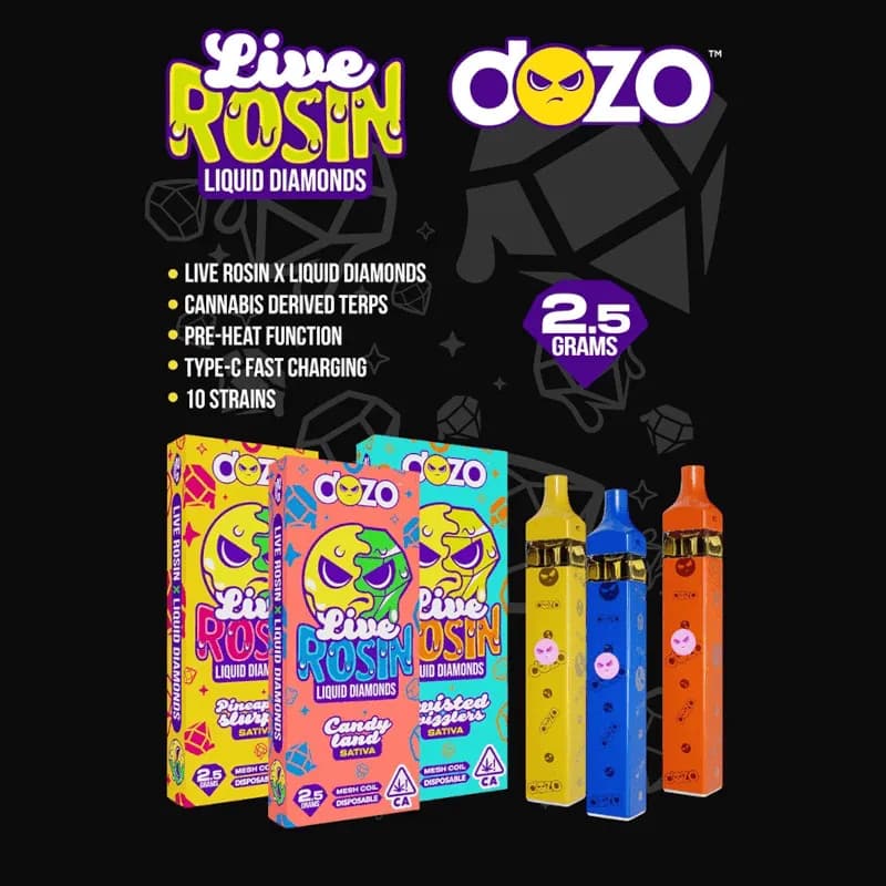 DOZO Live Rosin Liquid Diamond Disposable Vape - Mohawk Medibles