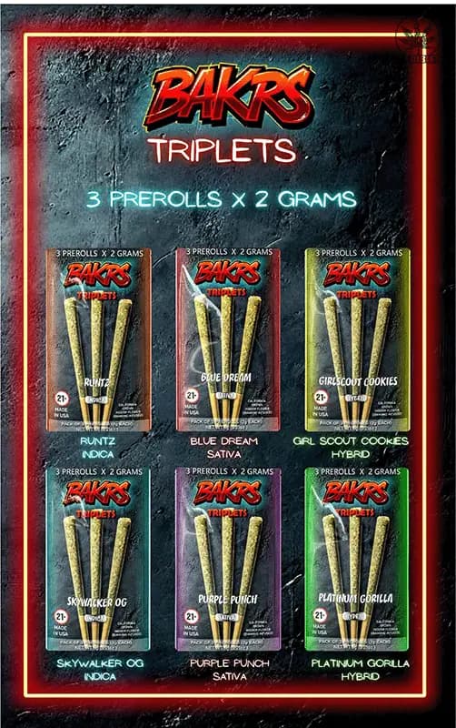 Bakrs Triplets Pre Rolls - Mohawk Medibles